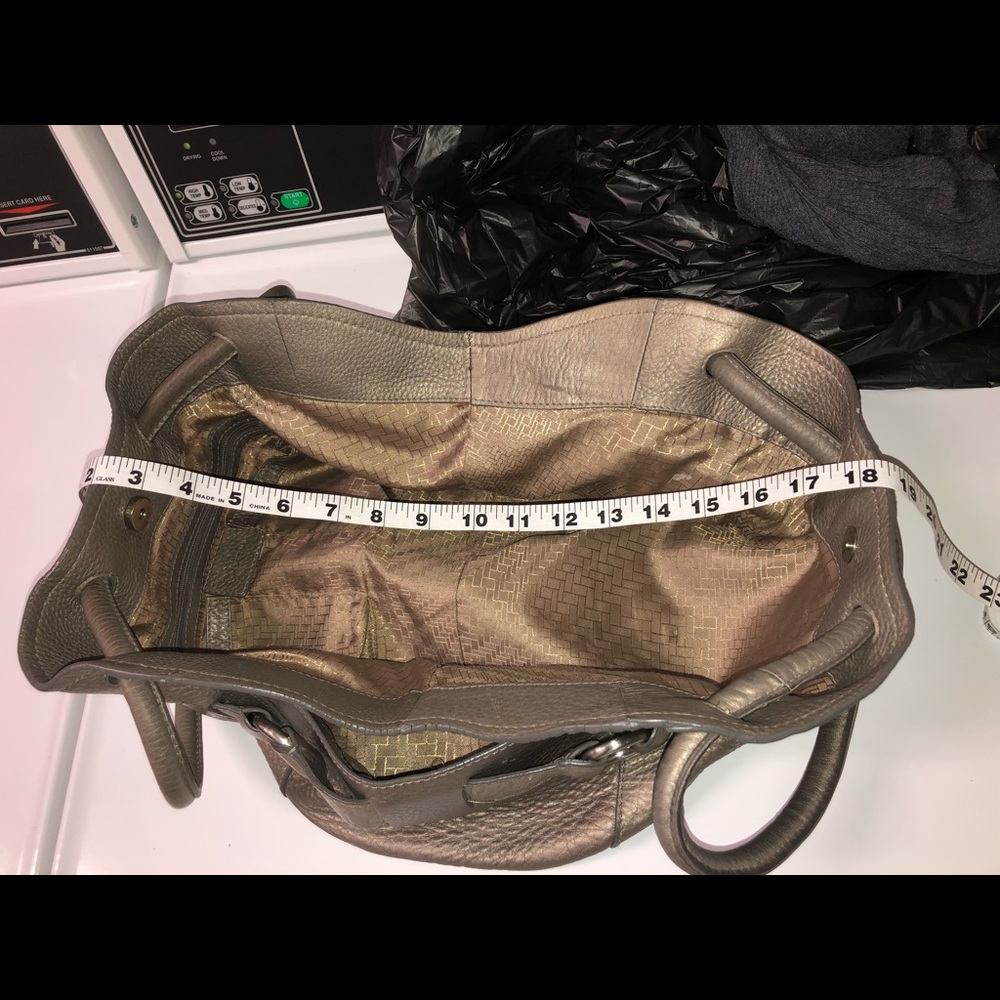 Cole Haan Pebbled Leather Bronze Metallic Hobo Bag - Picture 7 of 8